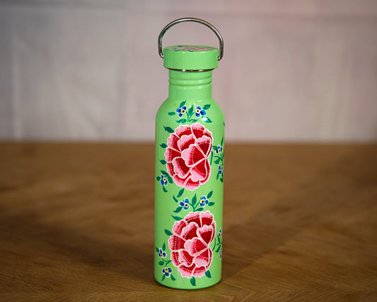 Forest Green Enamel Water Bottle