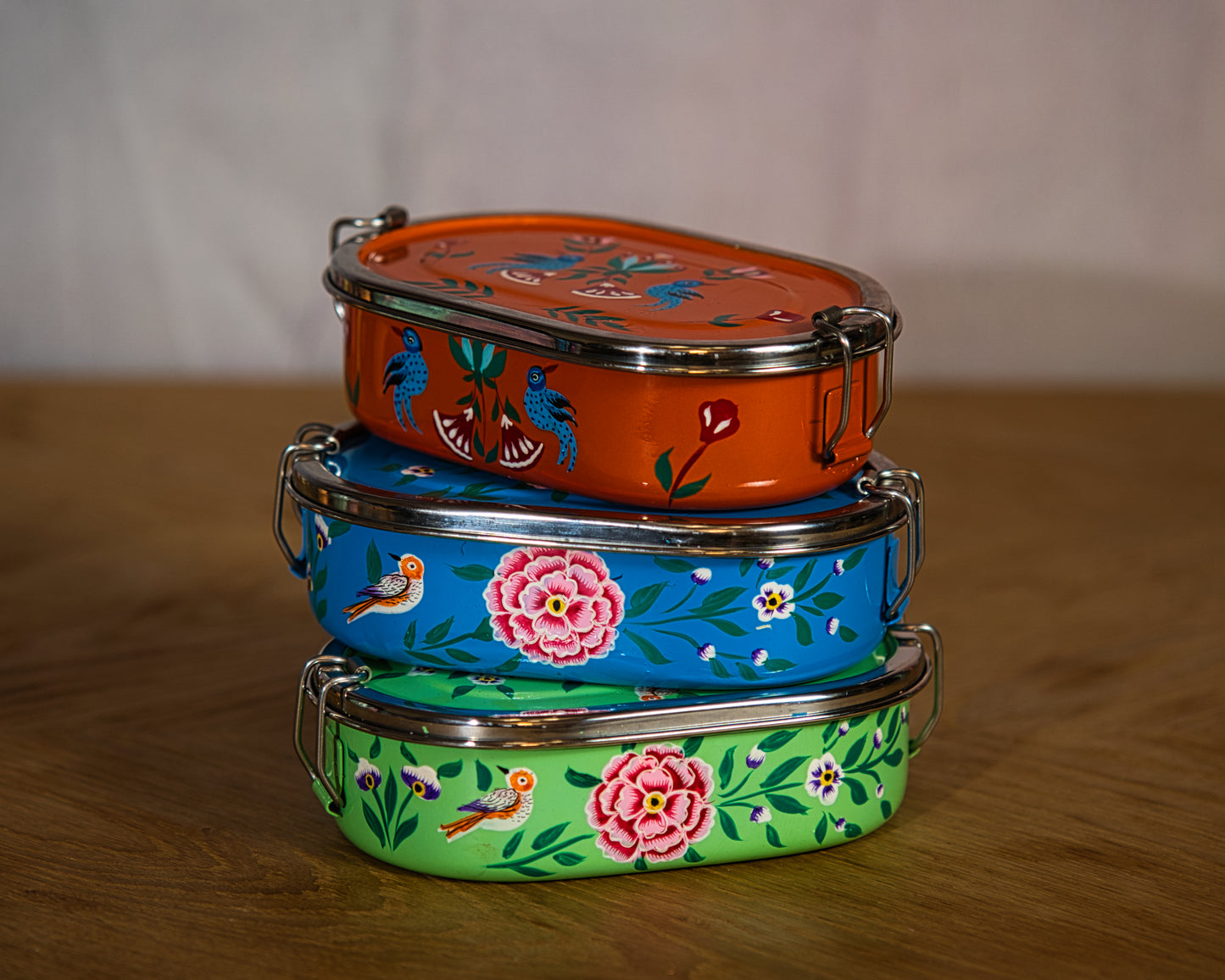 Ocean Blue Enamel Lunch Box