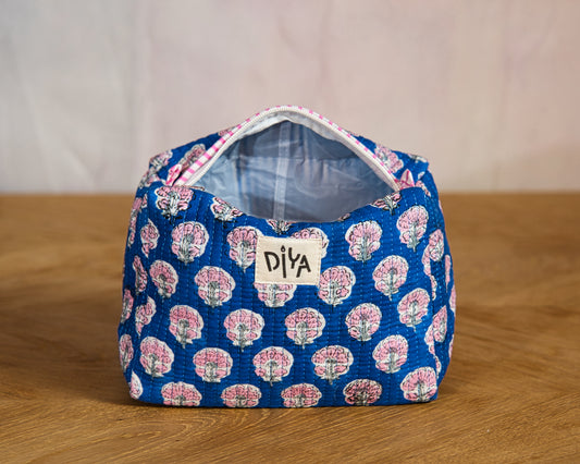 Blue Floral Medium Wash Bag