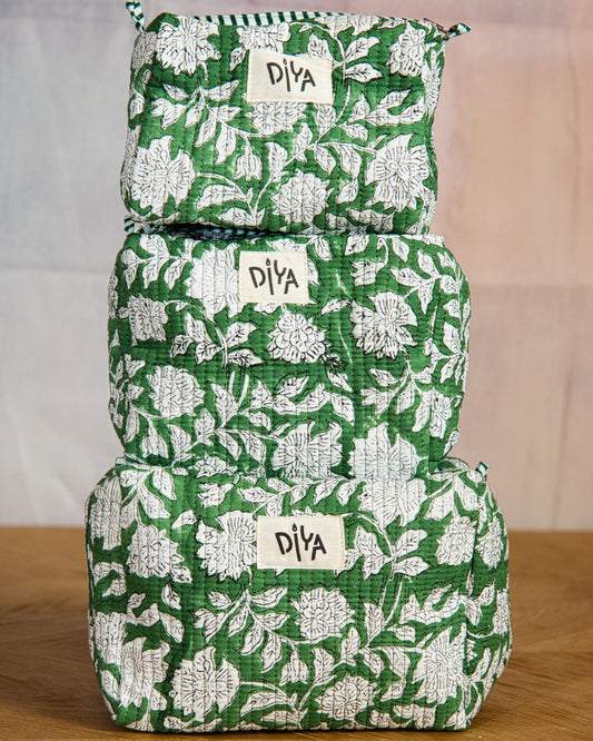 Dark Green Large Wash Bag