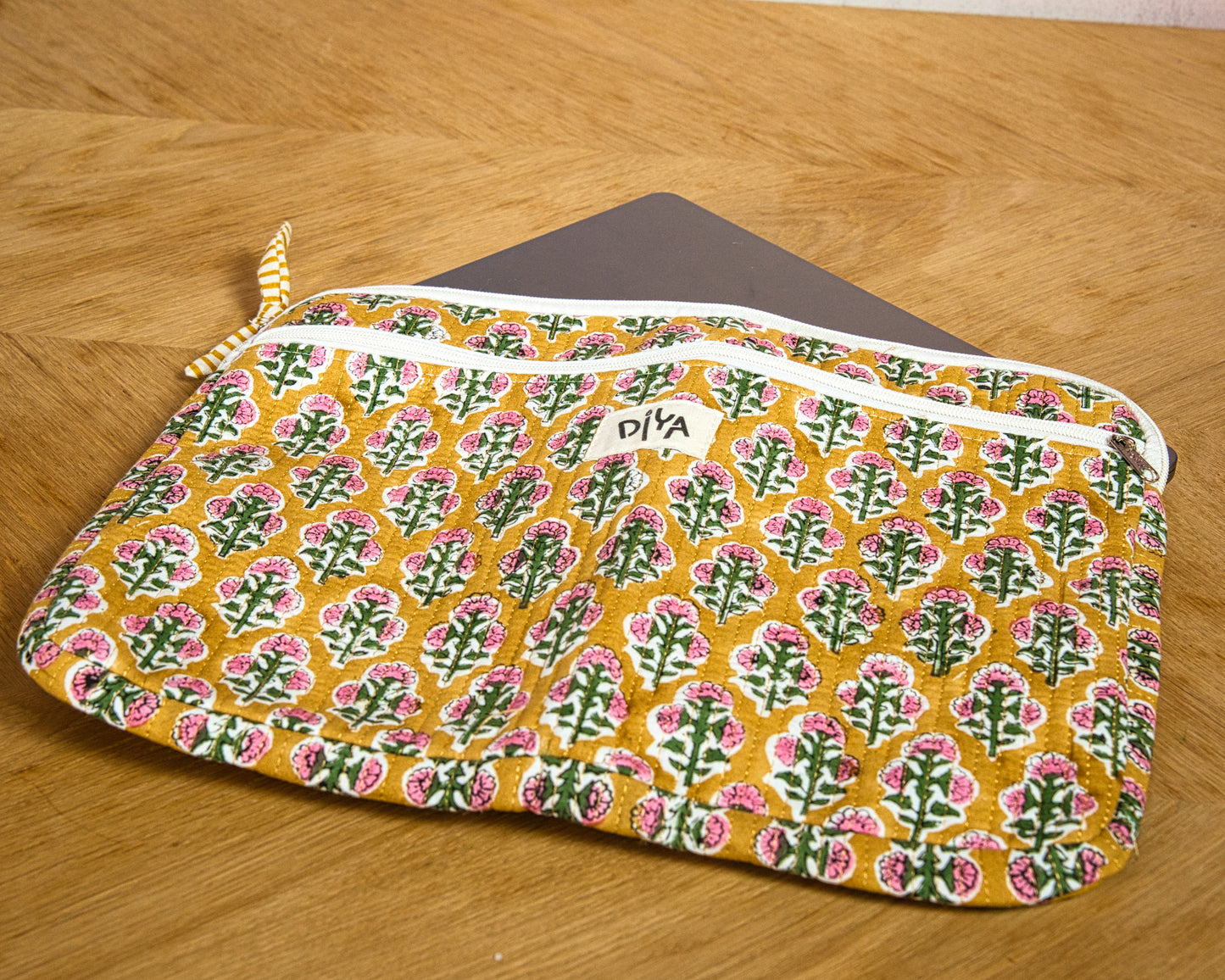 Blossom Pink Cotton Laptop Sleeve