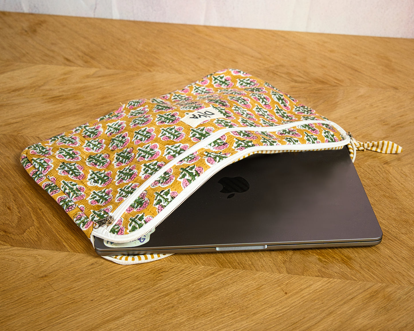 Blossom Pink Cotton Laptop Sleeve