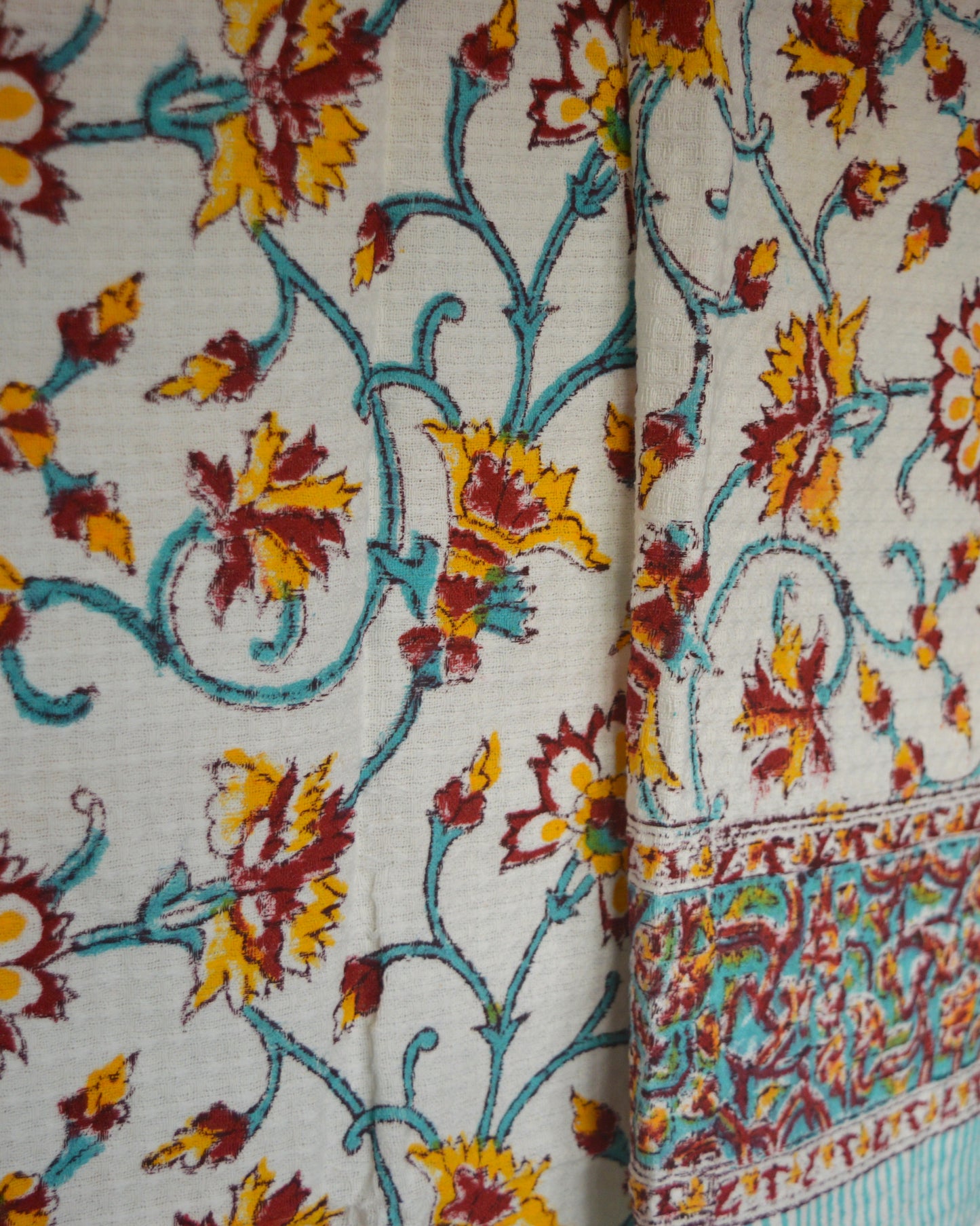 Yellow Floral Cotton Towel Set