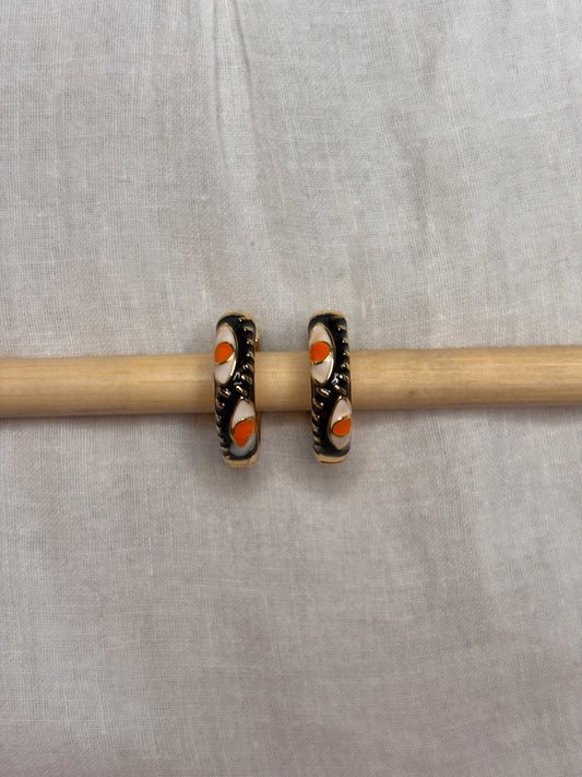 Black Snake Eye Mini Hoops