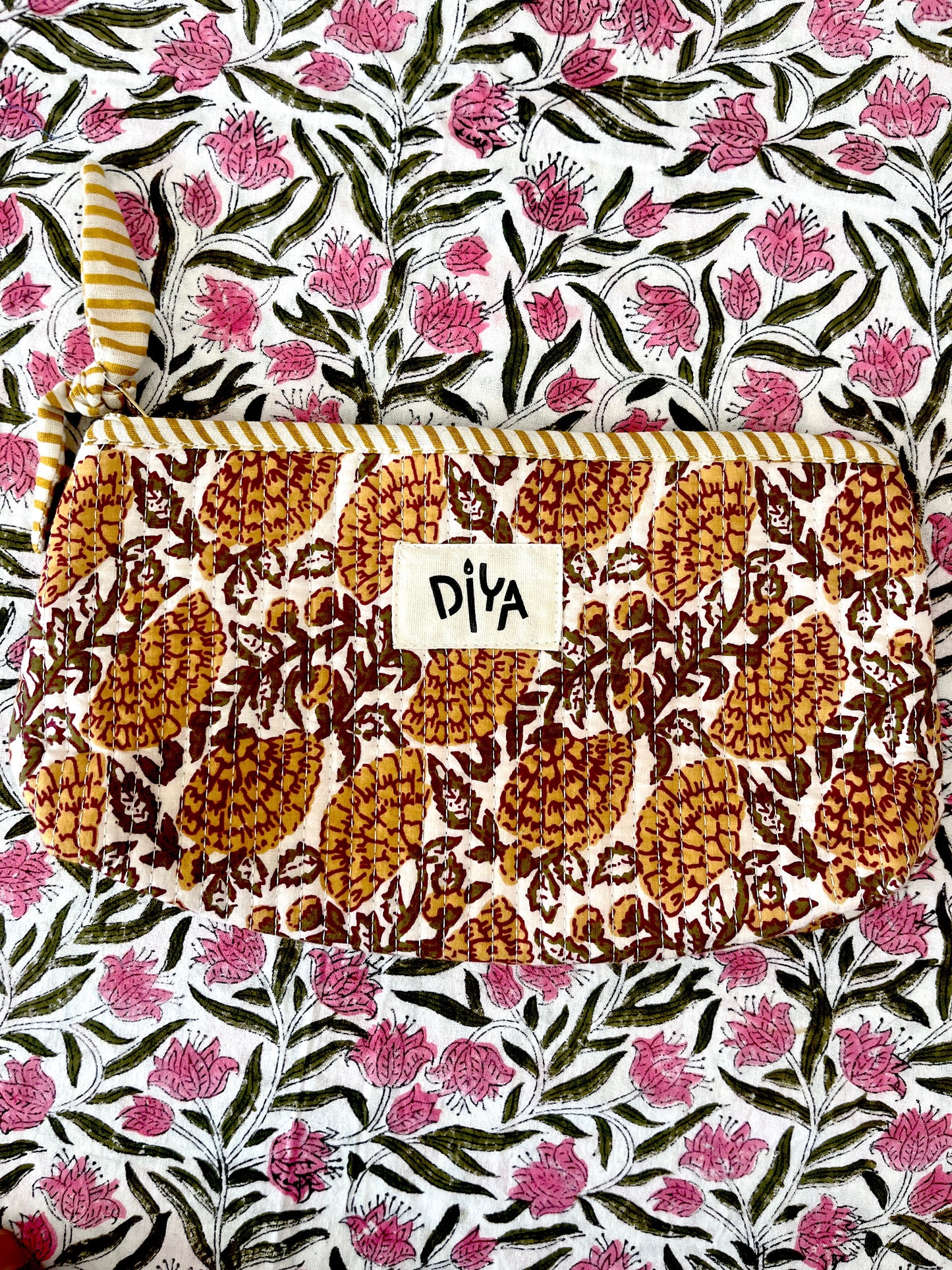 Yellow Floral Pencil Pouch