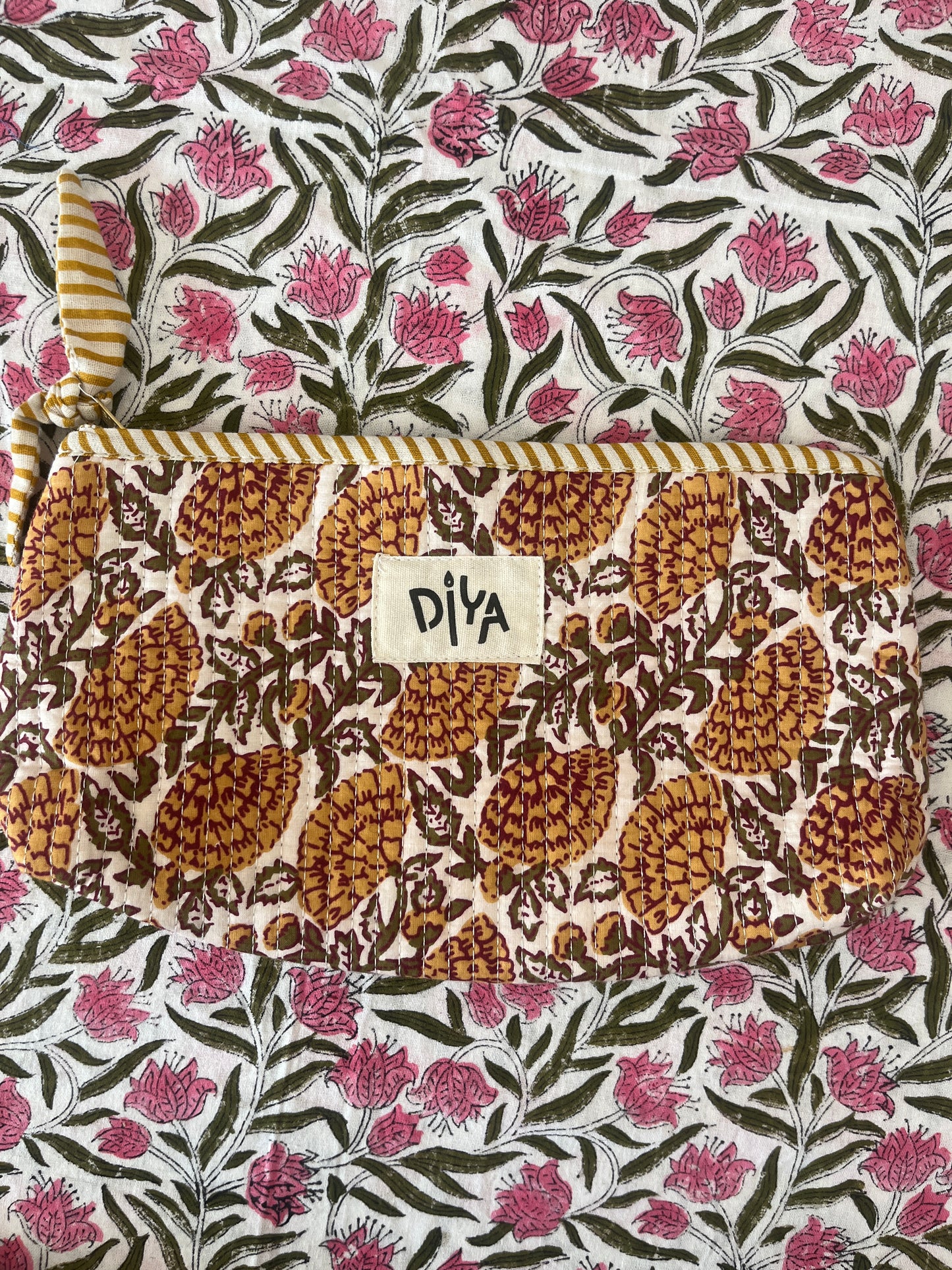 Yellow Floral Pencil Pouch