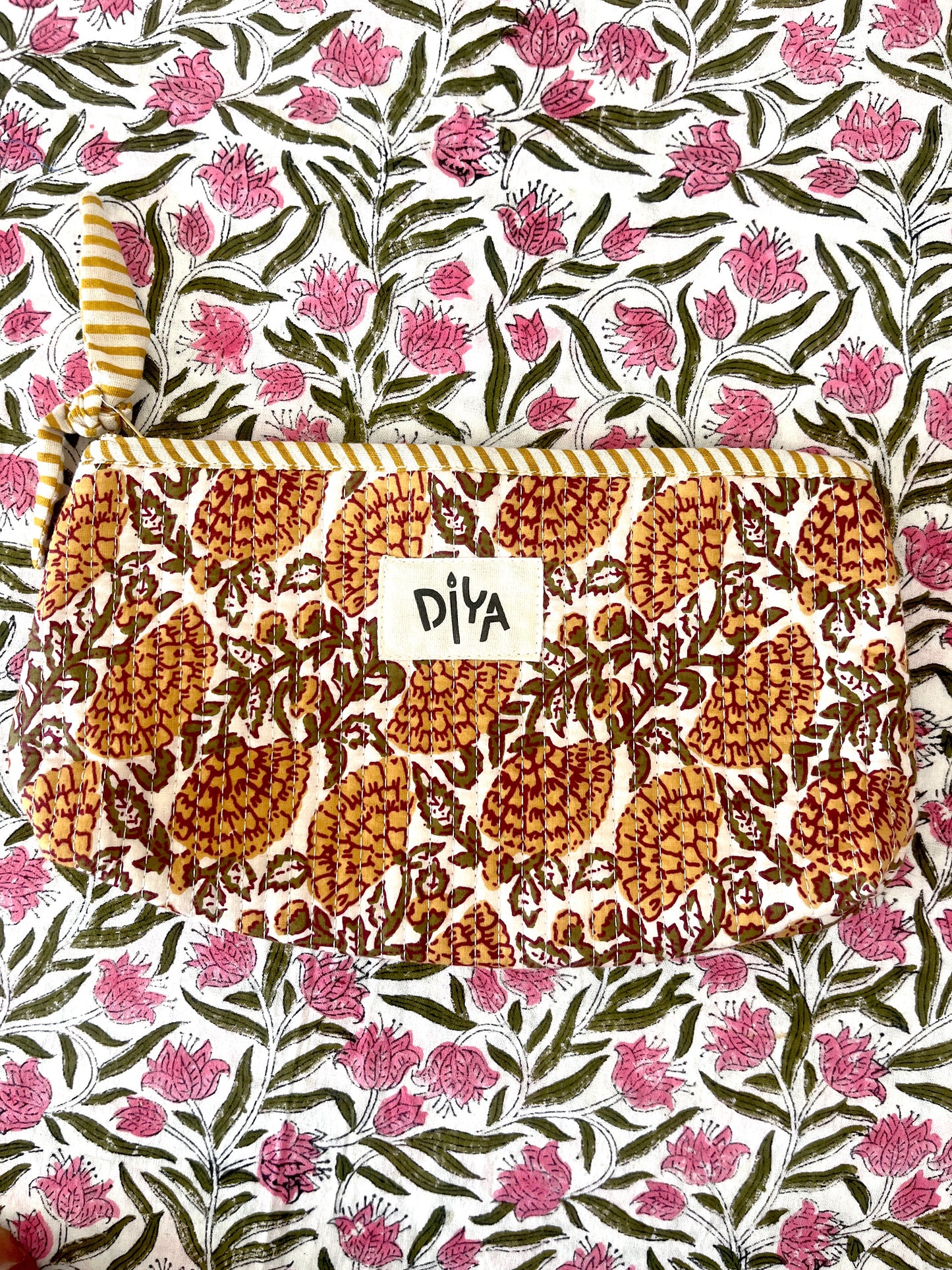 Yellow Floral Pencil Pouch