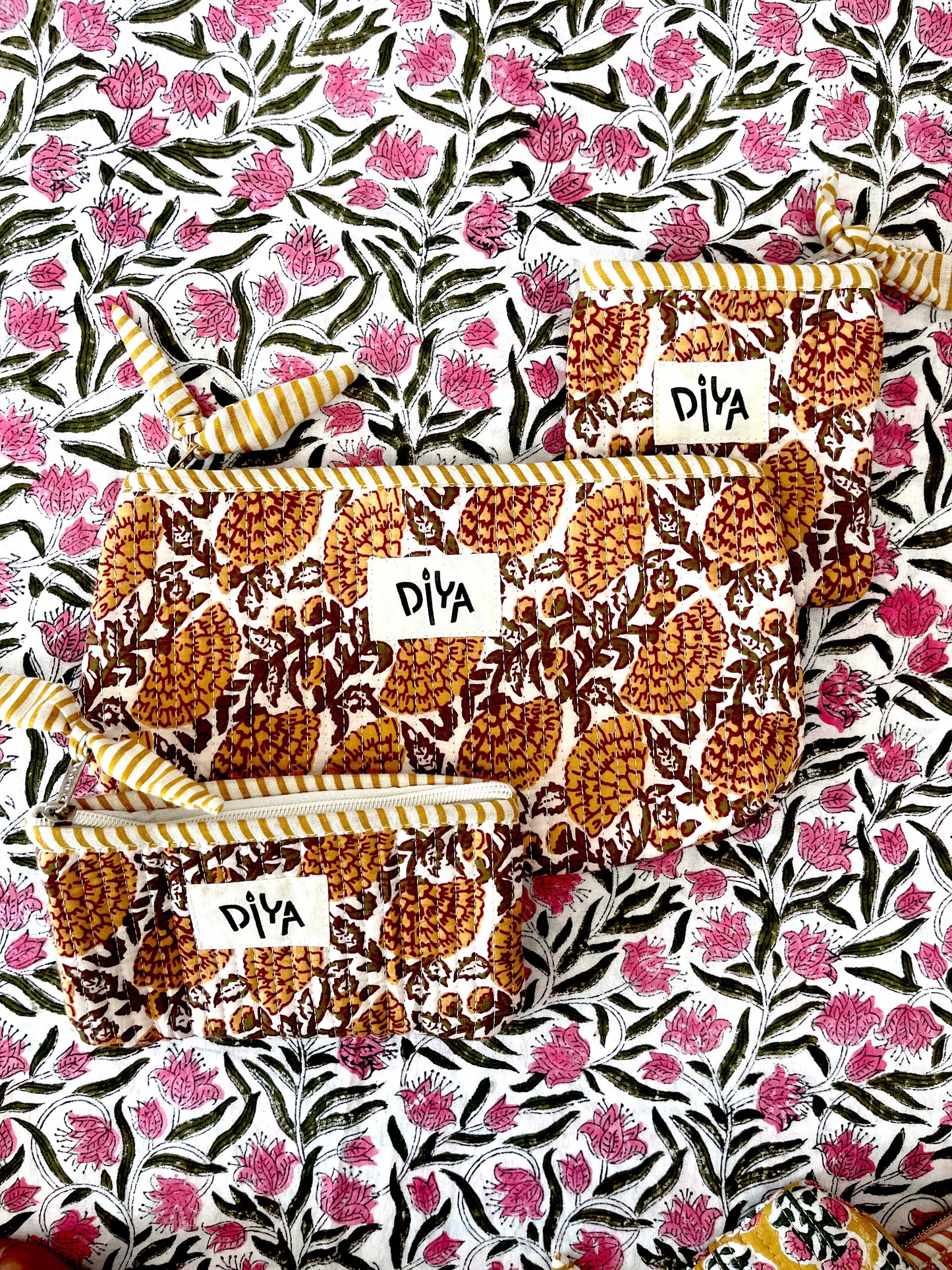 Yellow Floral Coin Pouch