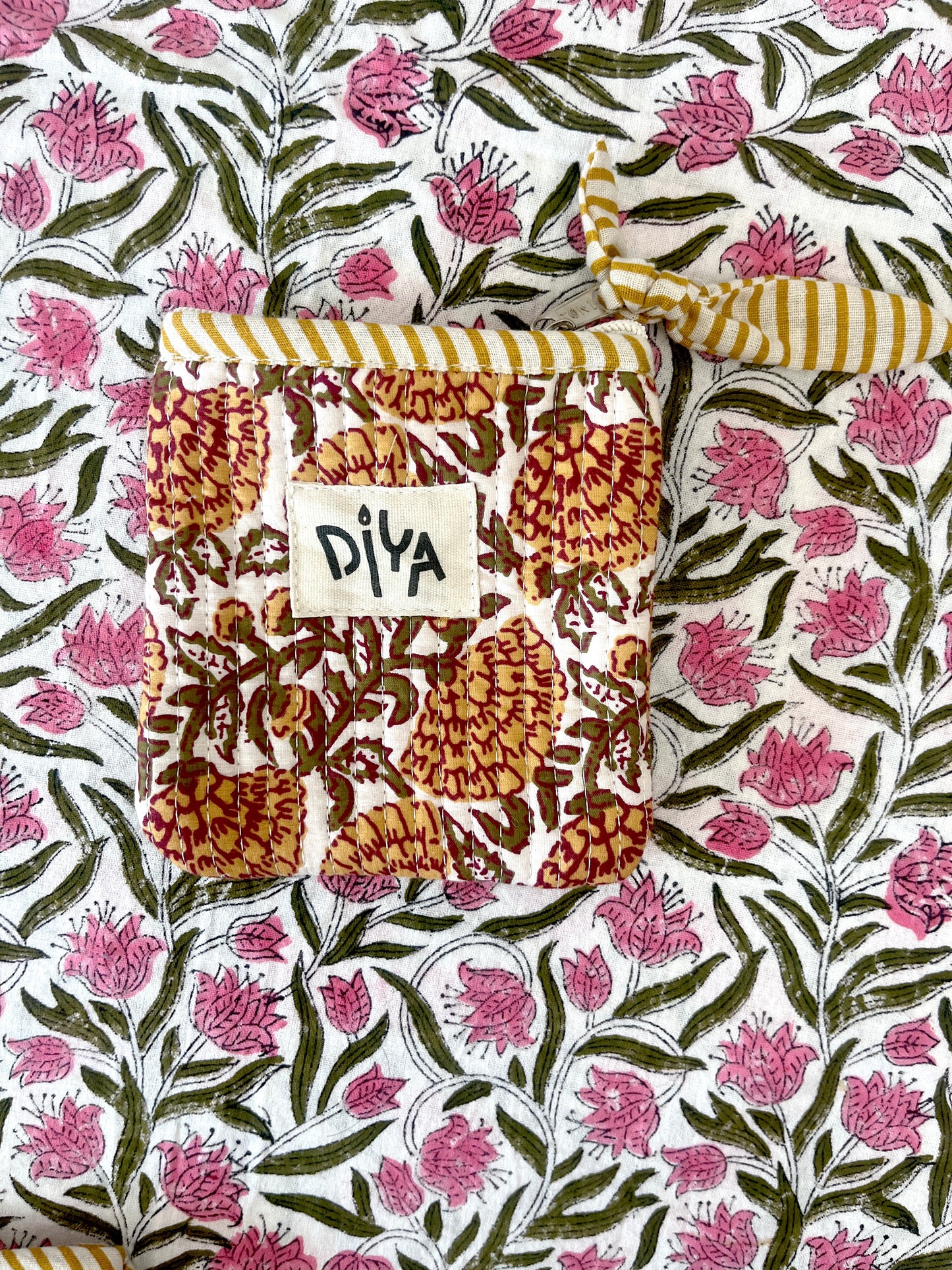 Yellow Floral Coin Pouch