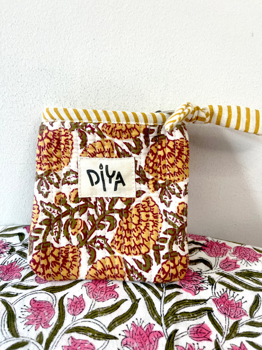 Yellow Floral Coin Pouch