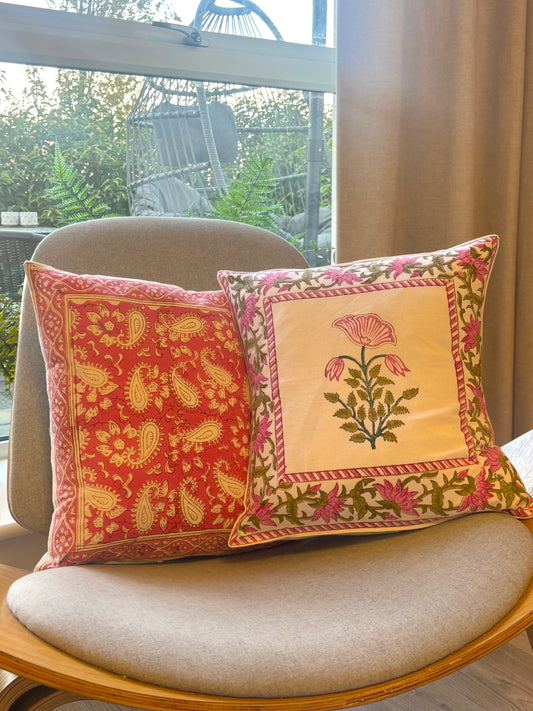Pink Garden Cushion Cover