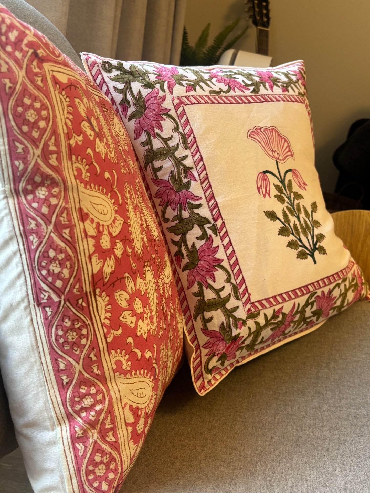 Pink Garden Cushion Cover