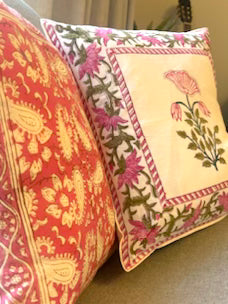 Soft Pink & White Cushion Cover