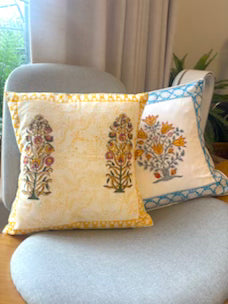 Yellow & White Cushion Cover