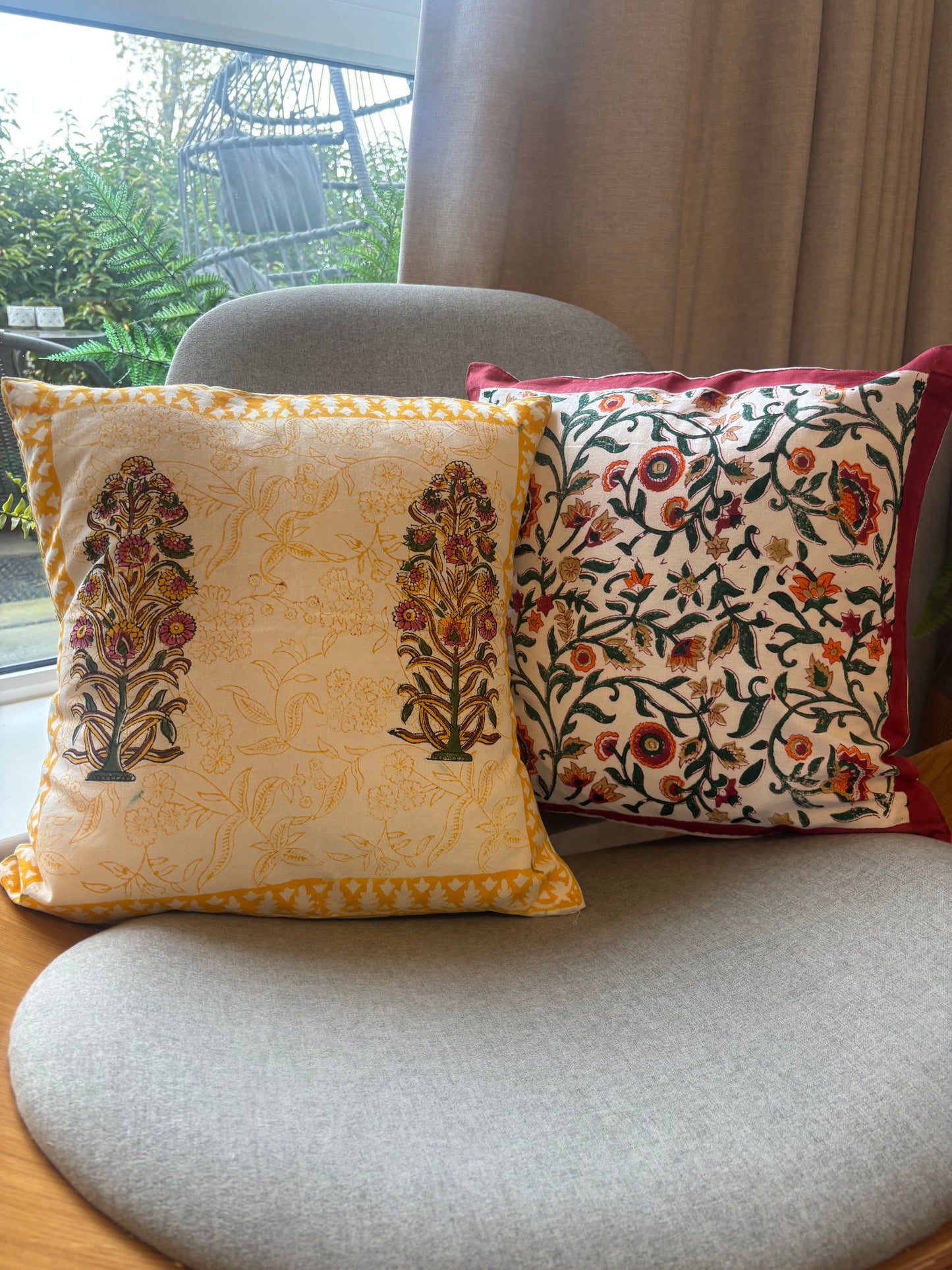 Yellow & White Cushion Cover