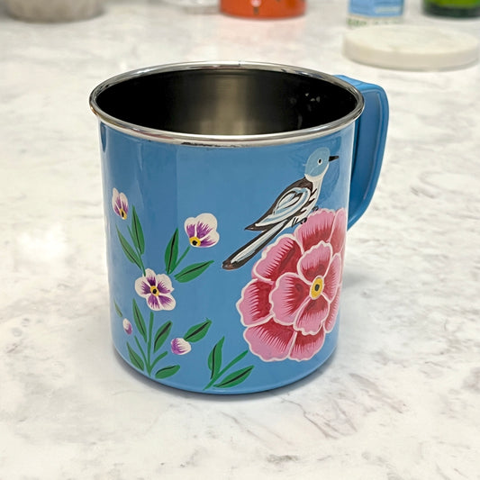 Blue Enamel Steel Mug
