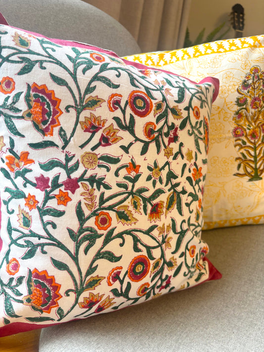 Red Floral Cushion Cover