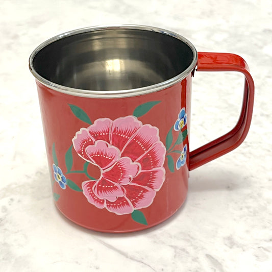 Berry Red Steel Enamel Mug