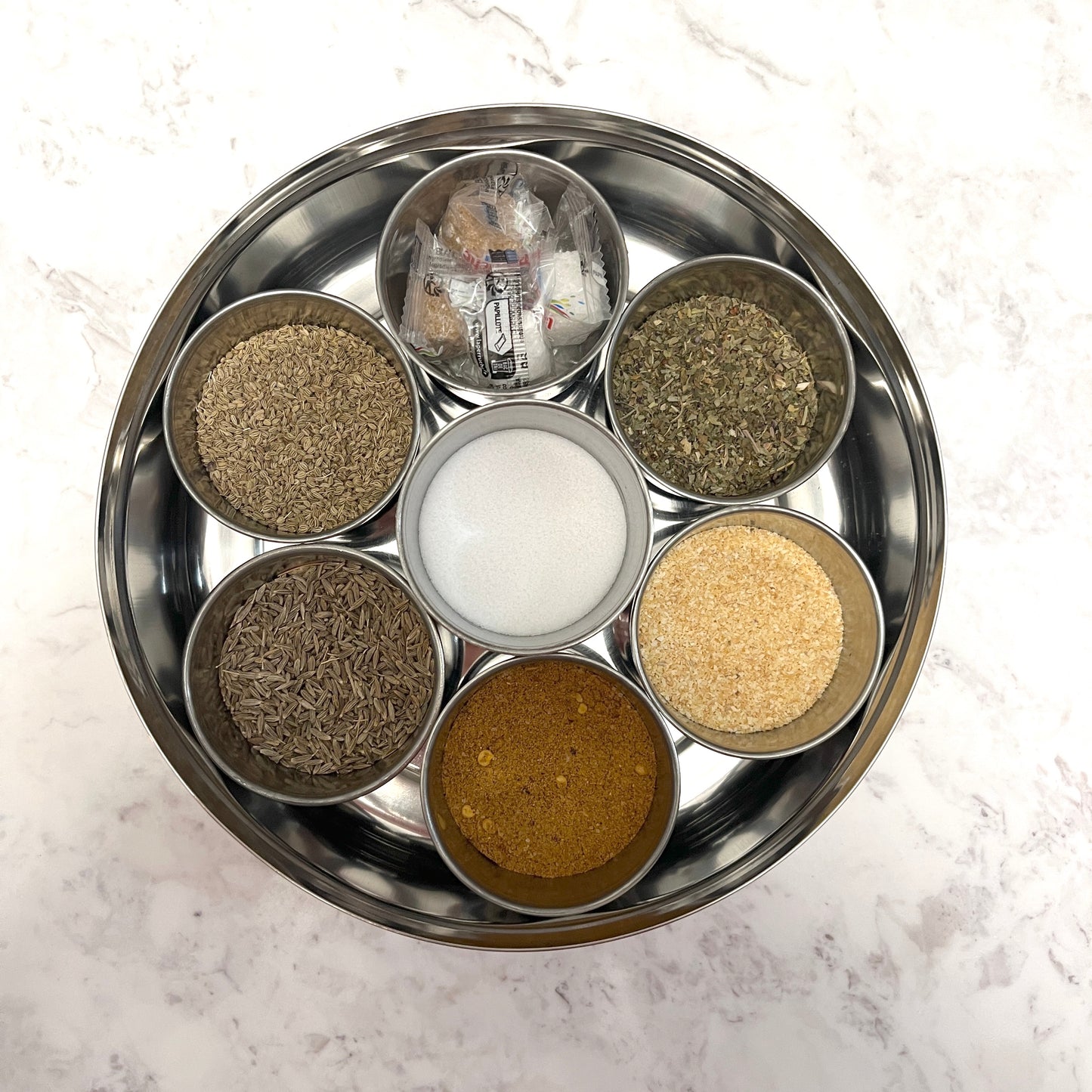 Yellow Enamel Spice Box