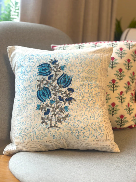 Indigo Bloom Cushion Cover
