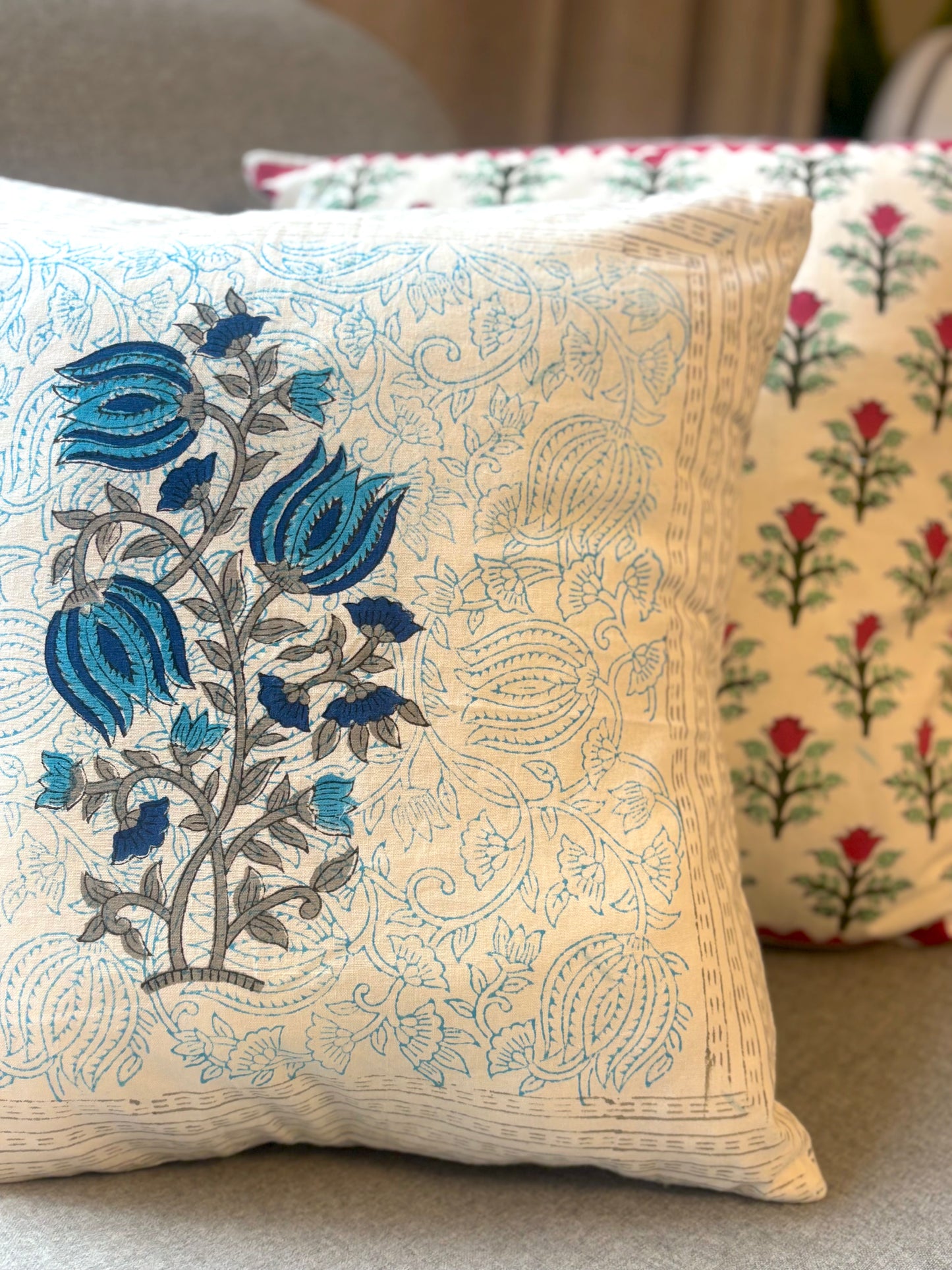 Indigo Bloom Cushion Cover
