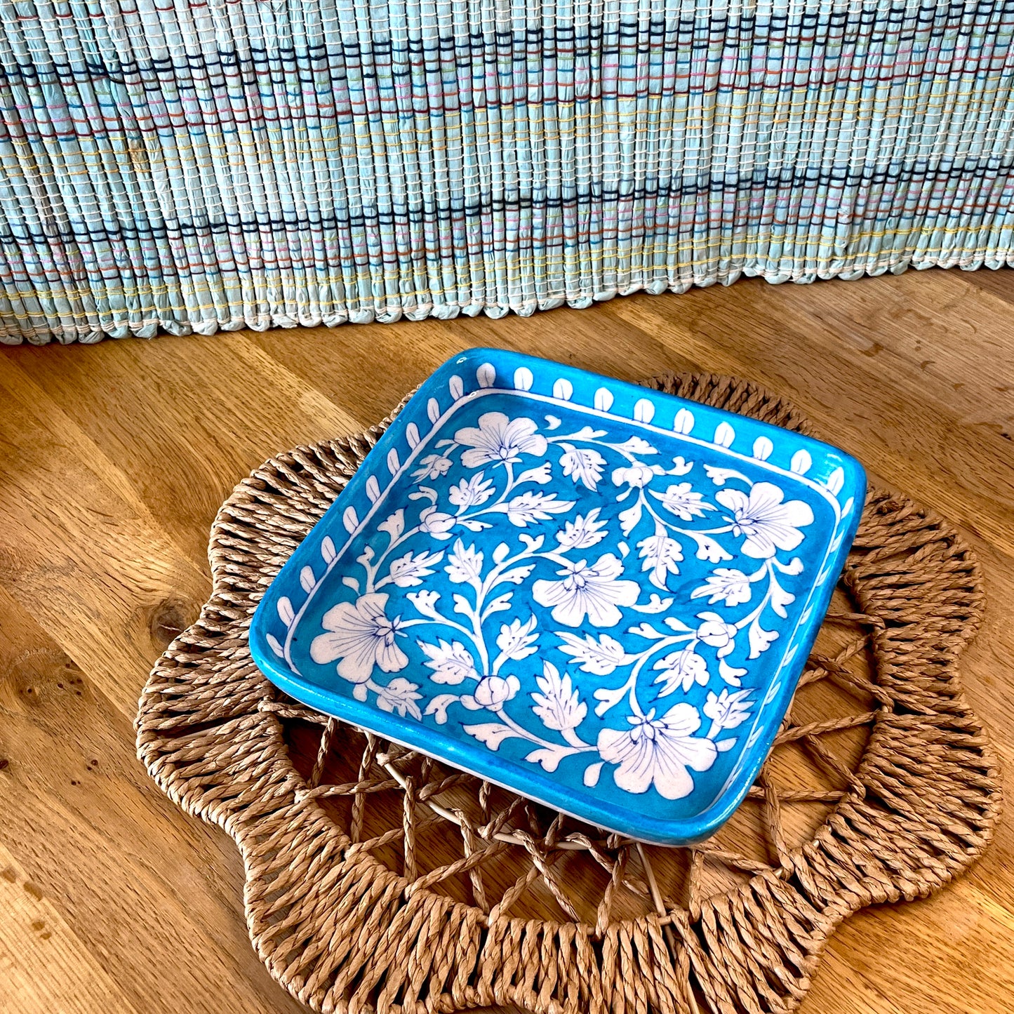 Serene Blue Square Plate