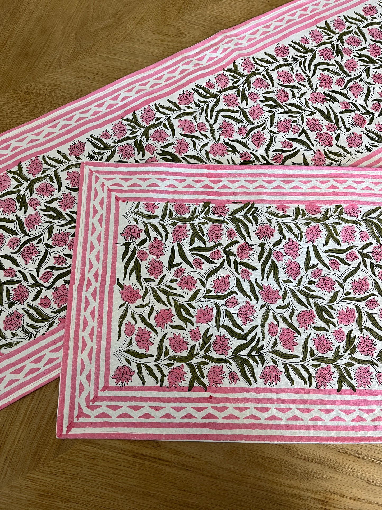 Pink Pattern Cotton Table Runner