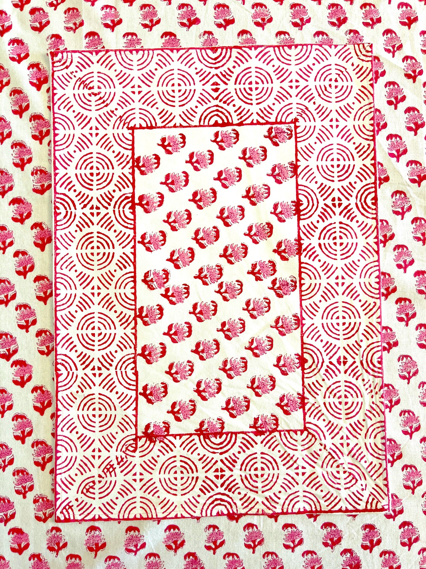 Petite Pink Floral Cotton Placemats Set of 2