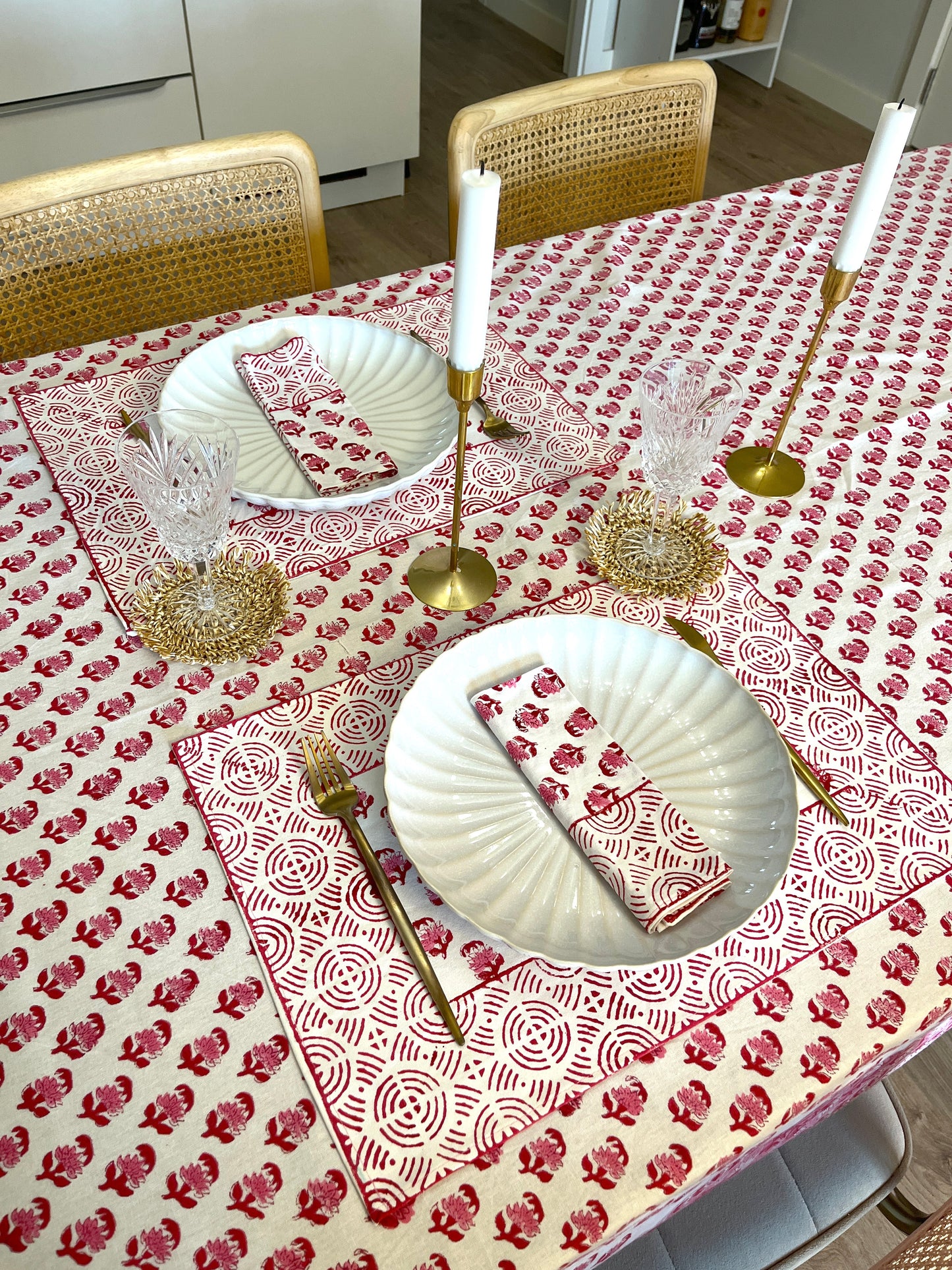 Pink Blossom Cotton Napkin Set of 2