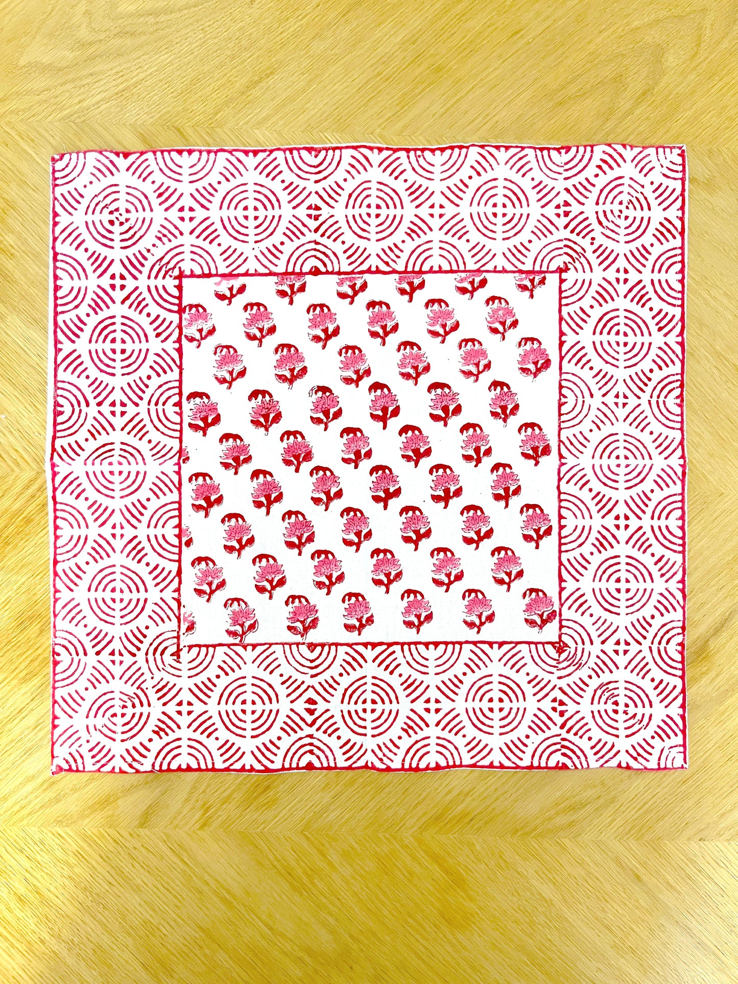 Petite Pink Floral Cotton Placemats Set of 2