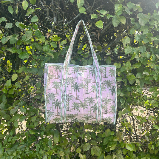 Blush Palm Laptop Tote Bag
