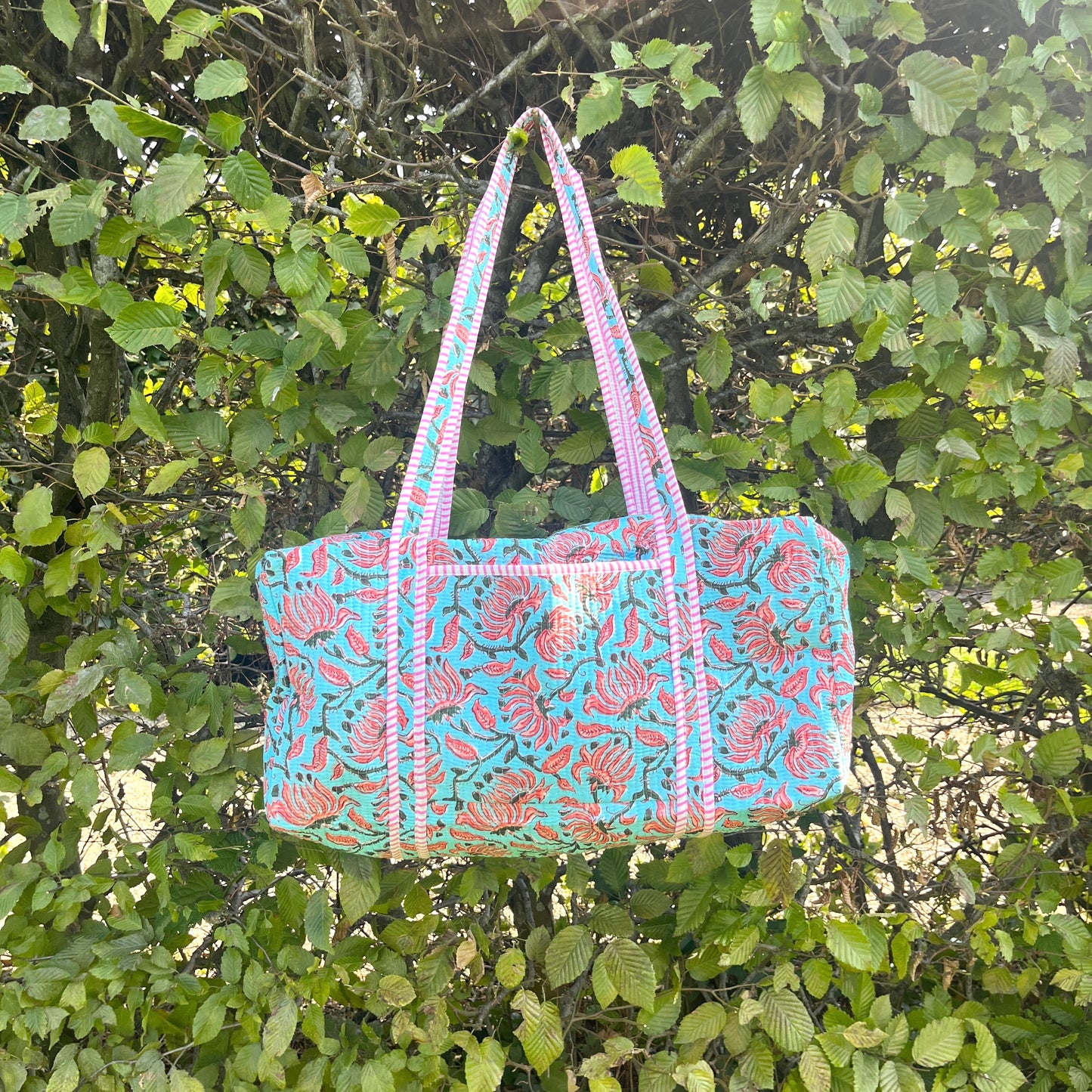 Blue & Pink Floral Travel Bag