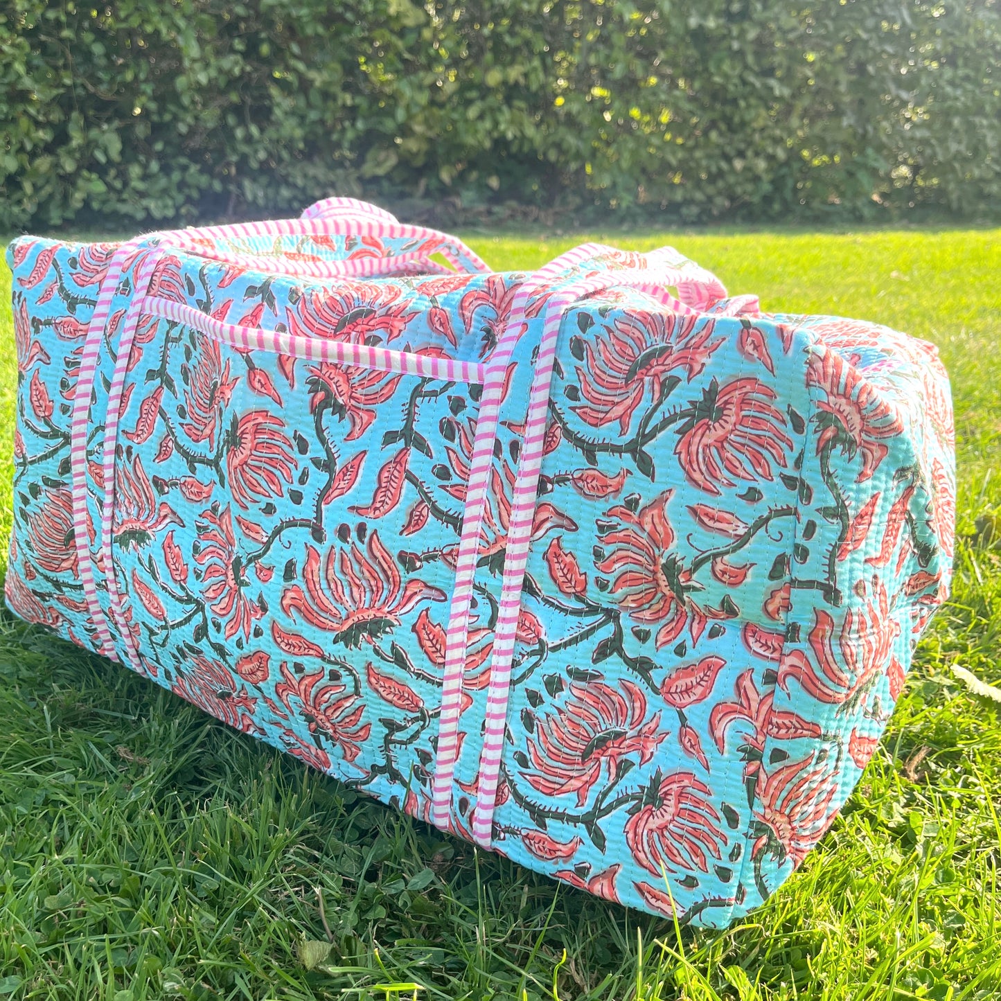 Blue & Pink Floral Travel Bag