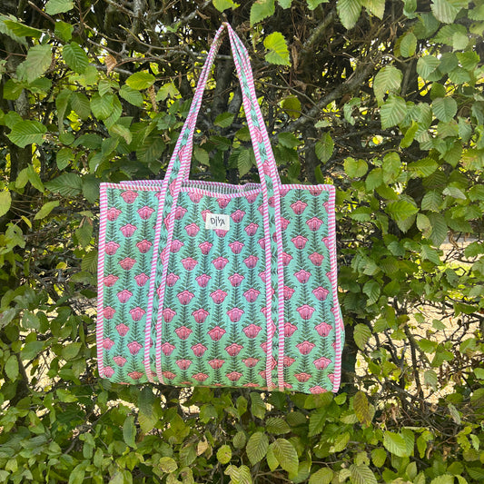 Green Bloom Laptop Tote Bag