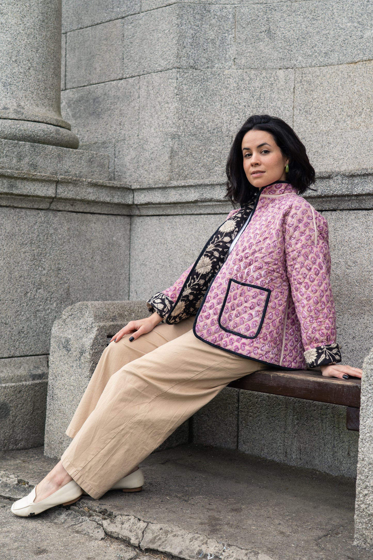 Black Cherry Reversible Quilted Jacket