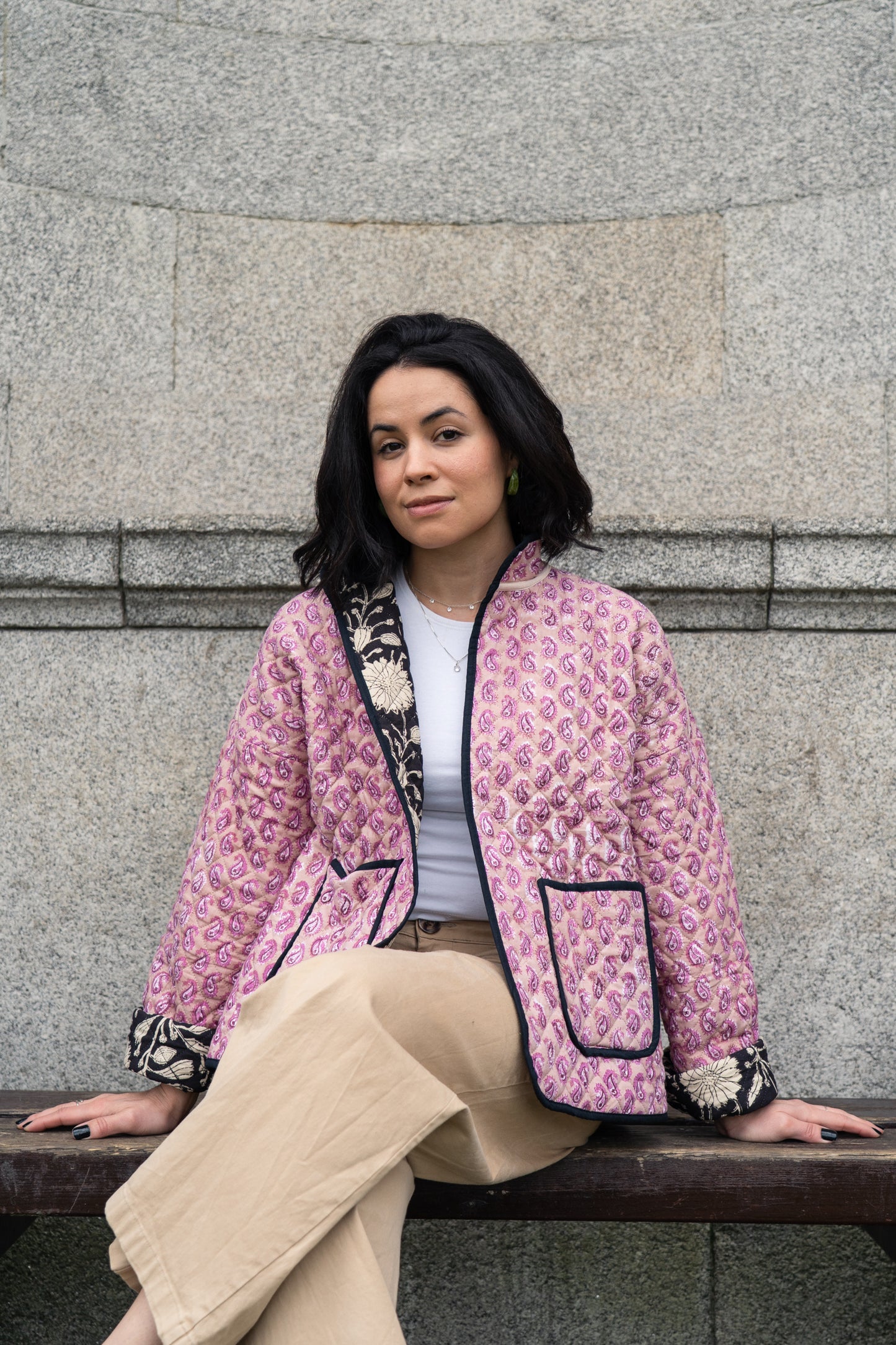 Black Cherry Reversible Quilted Jacket
