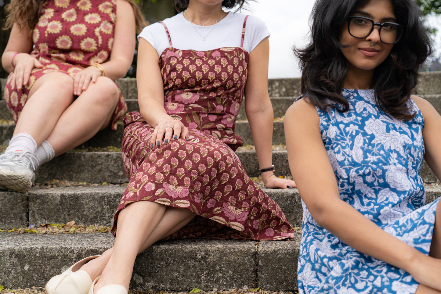 Blue Floral Cotton Summer Dress