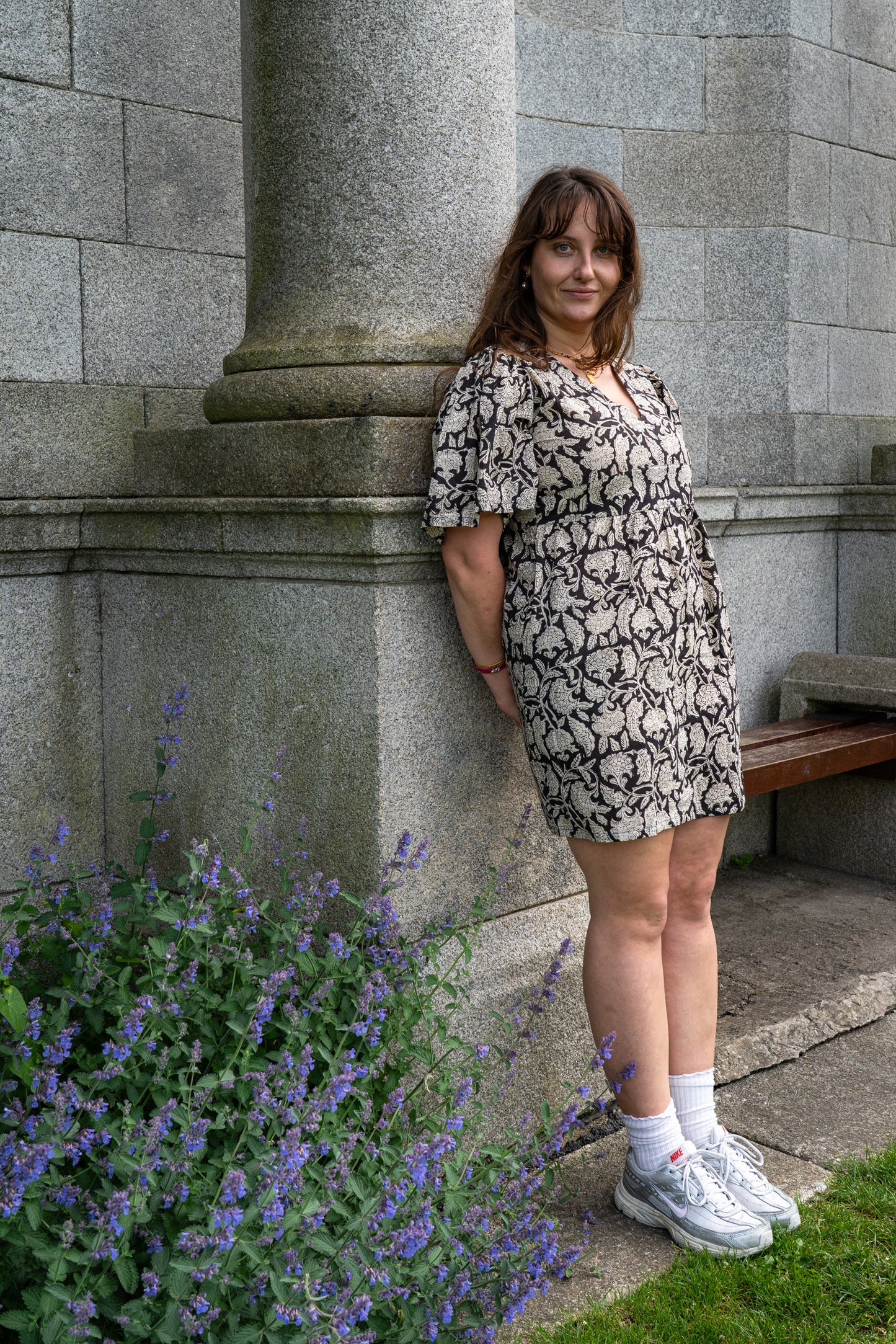 Black Floral Cotton Summer Dress