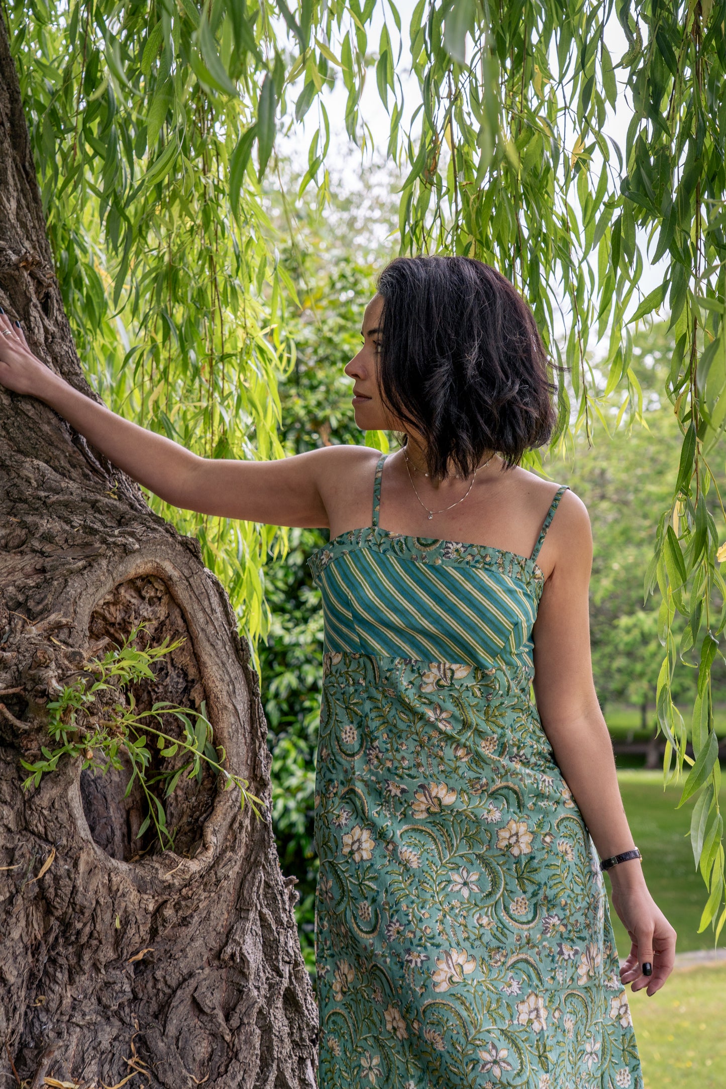 Sage Cotton Summer Dress