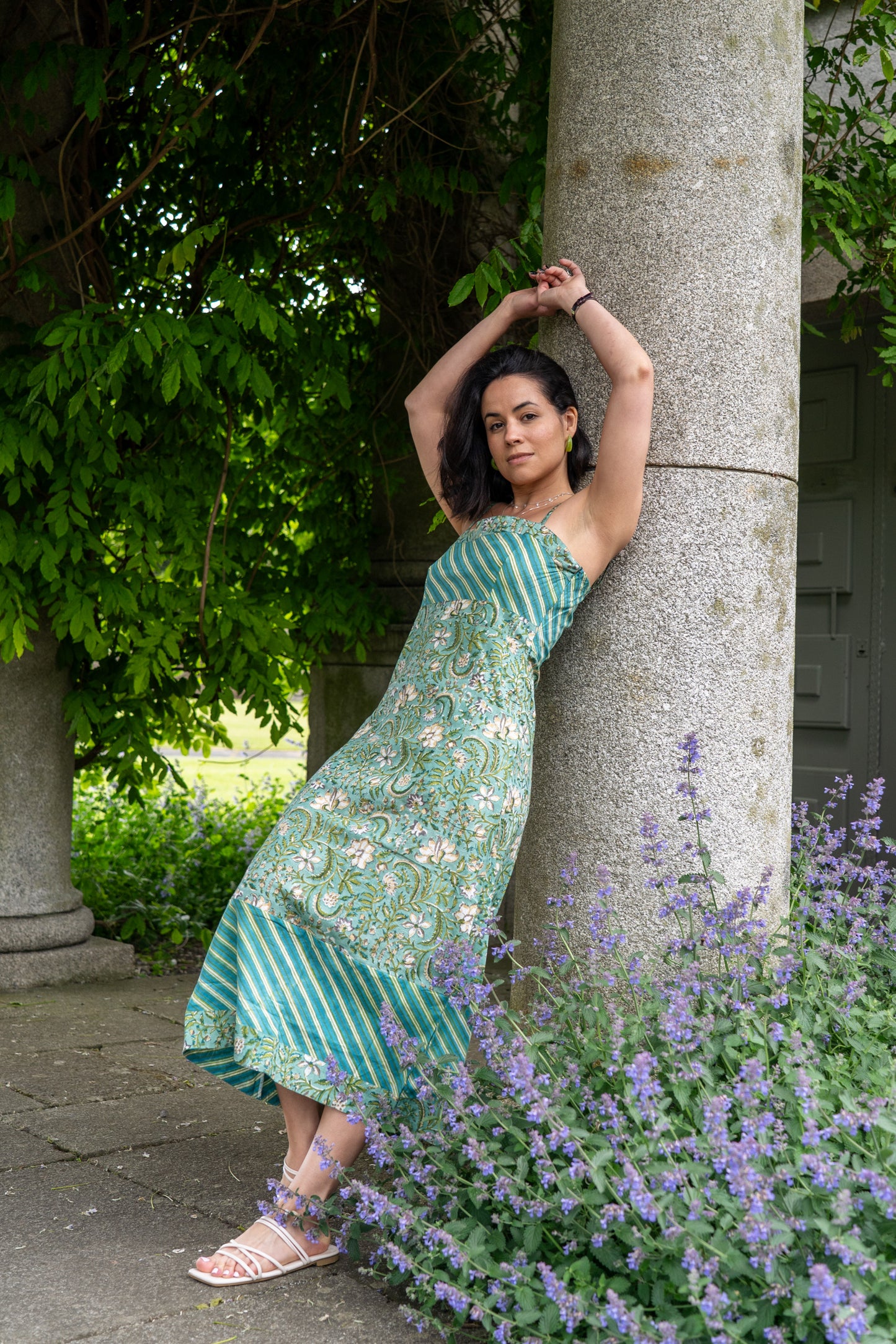 Sage Cotton Summer Dress