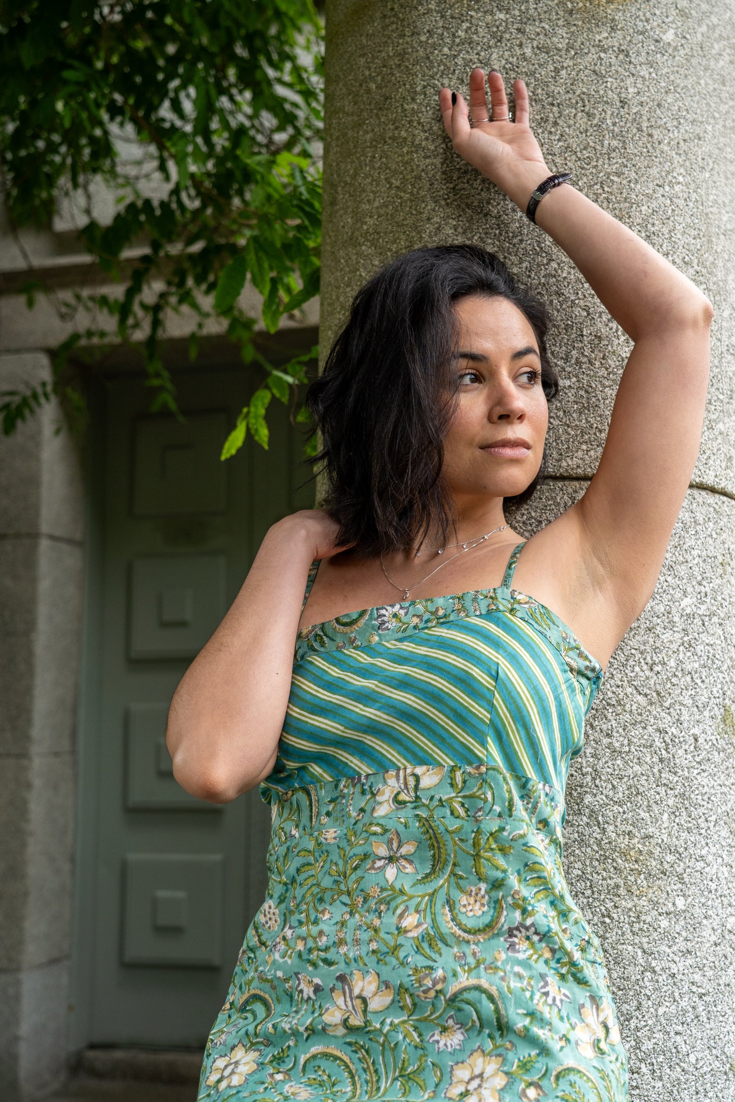 Sage Cotton Summer Dress