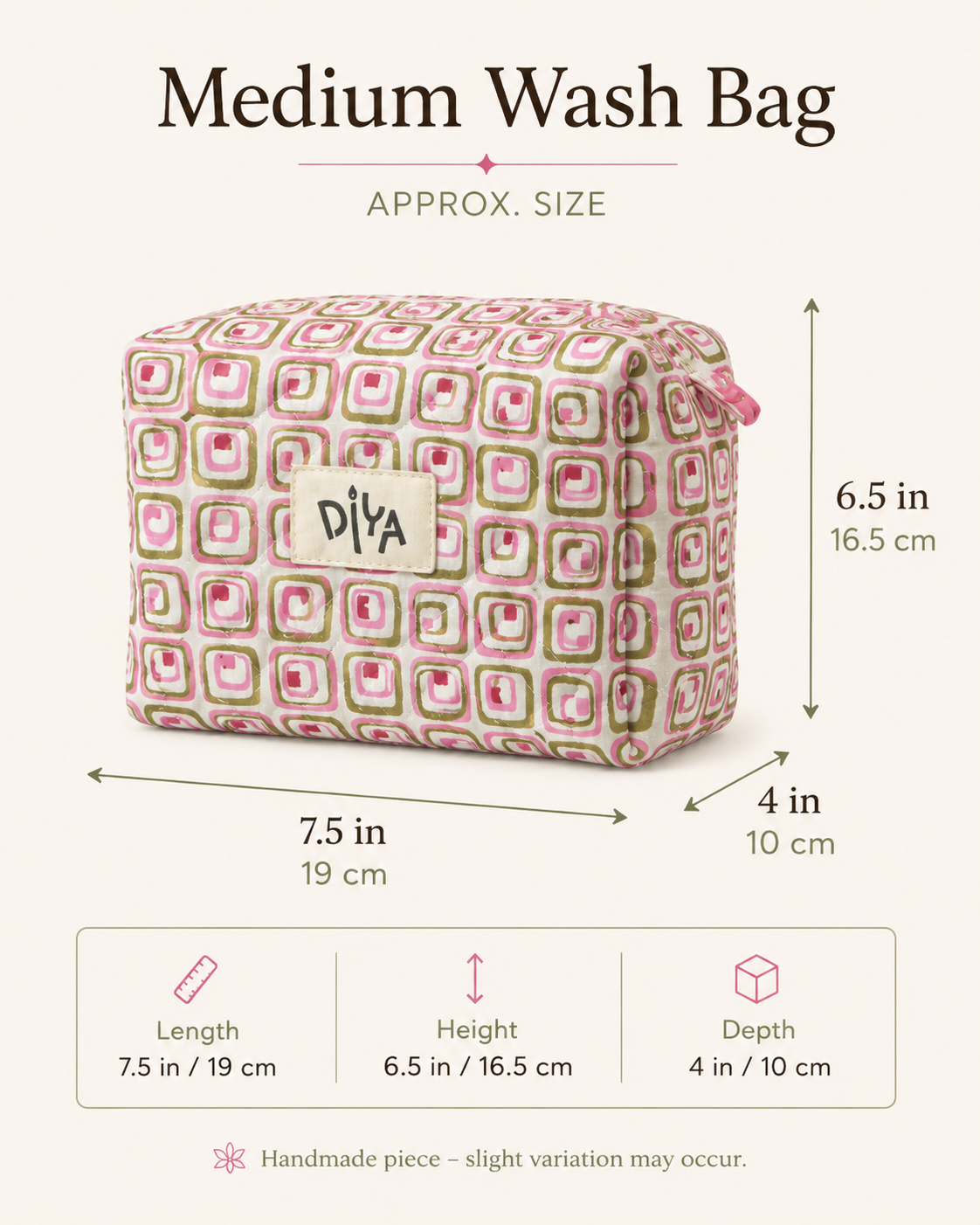 Red Medium Wash Bag