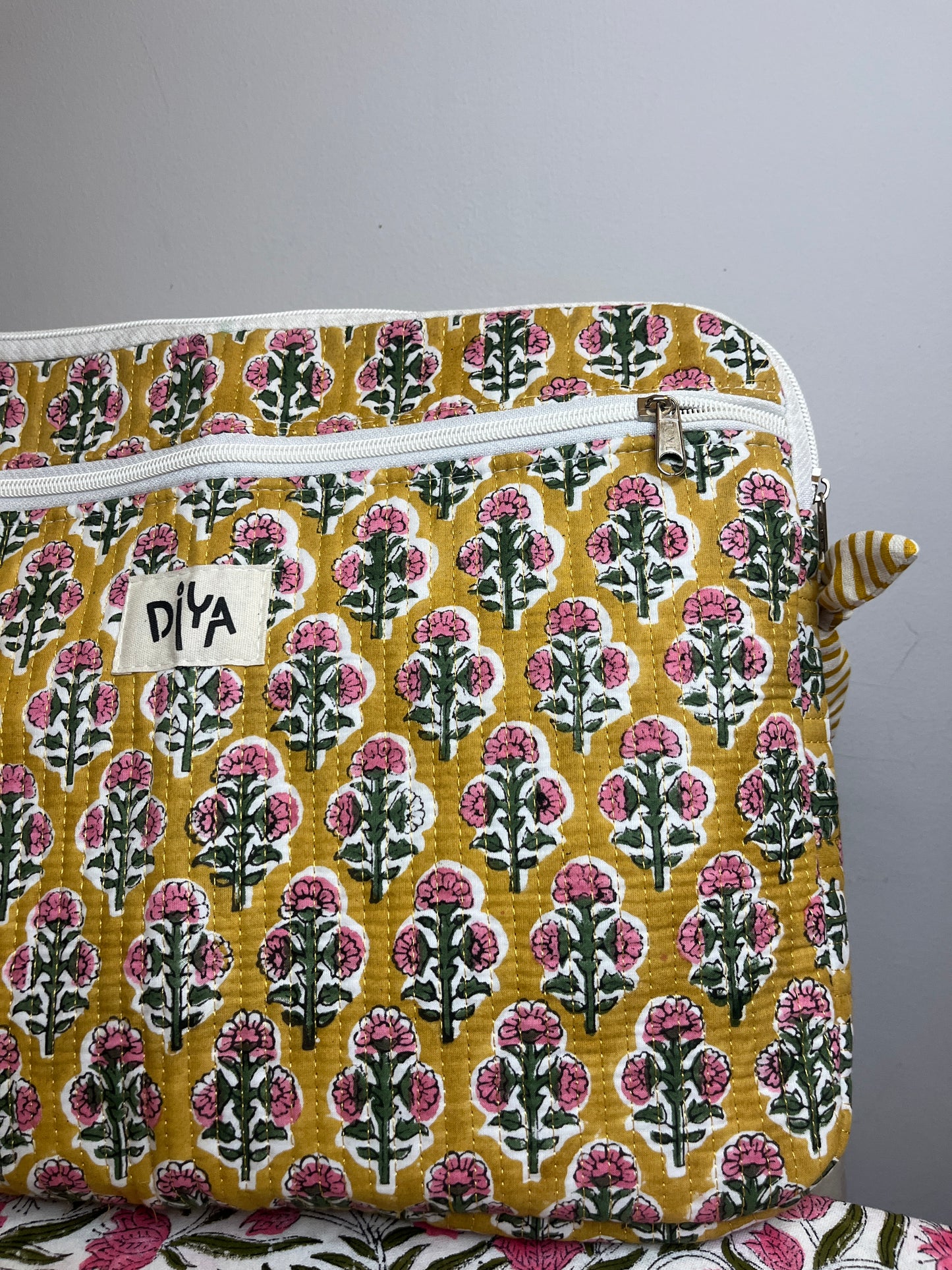 Blossom Pink Cotton Laptop Sleeve