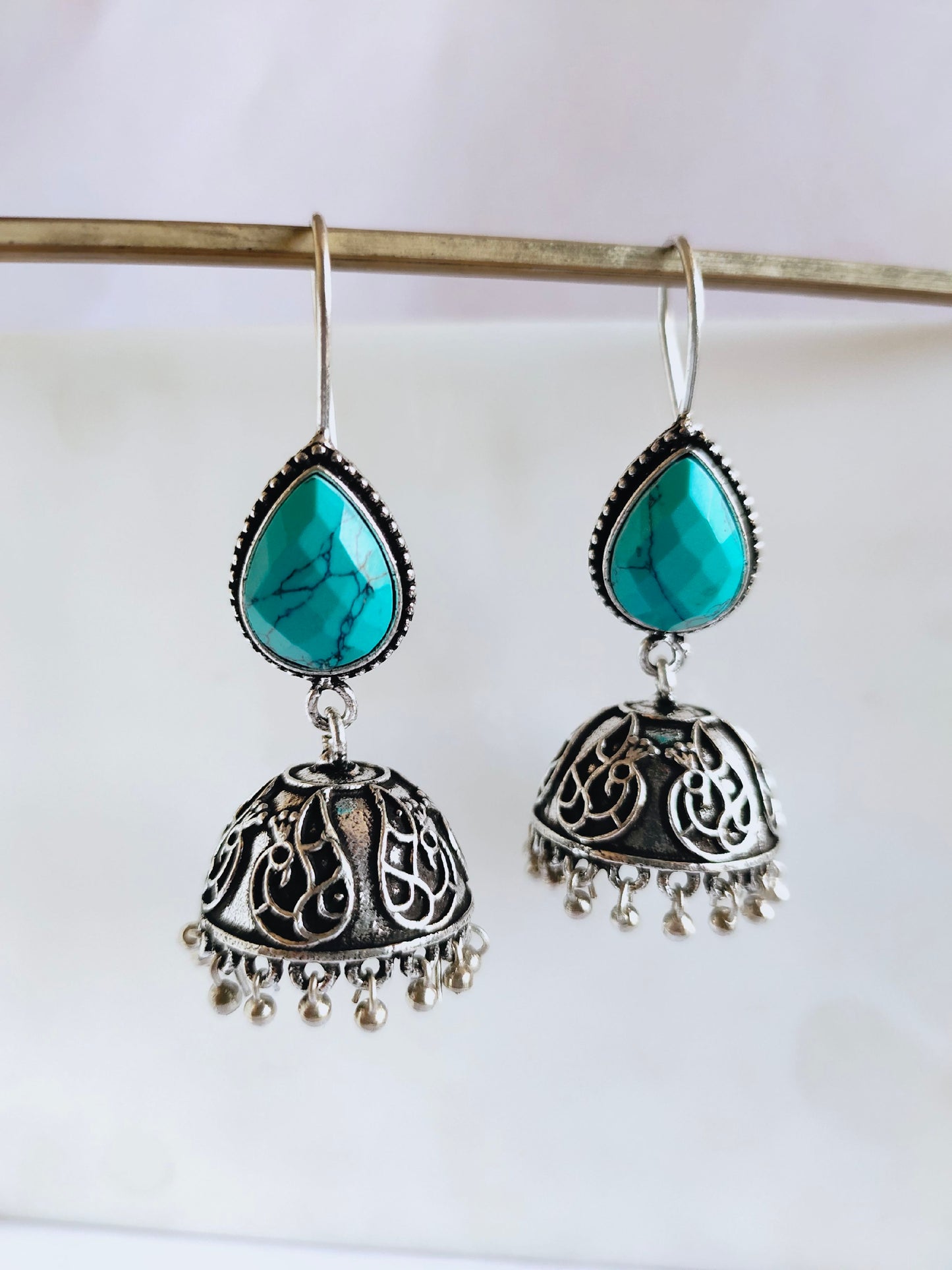 Ruby Stone Jhumka Earrings