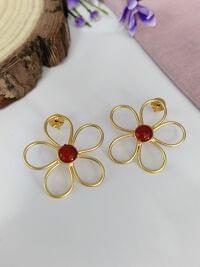 Golden Flower Studs