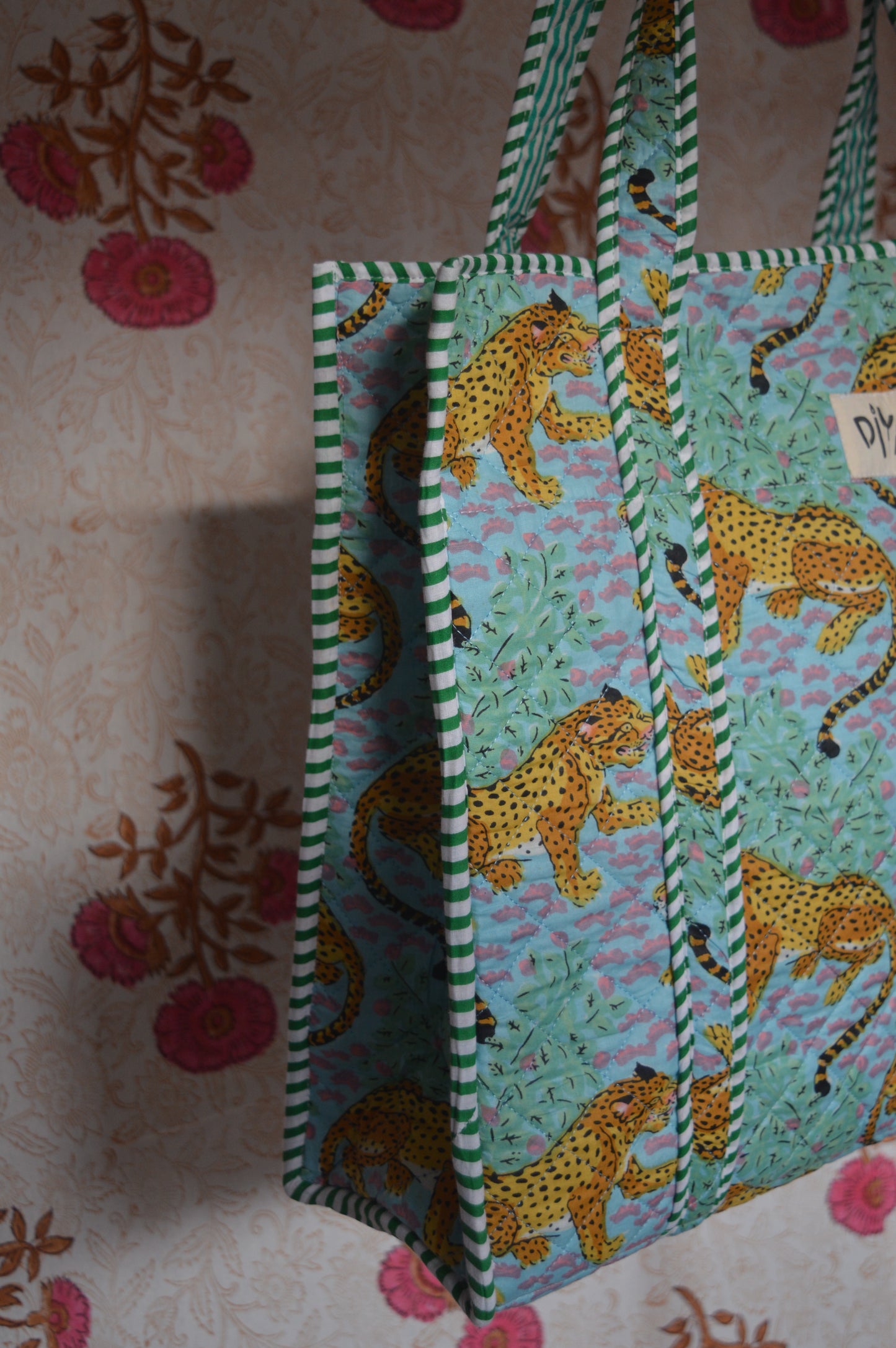 Lime Cheetah Laptop Tote