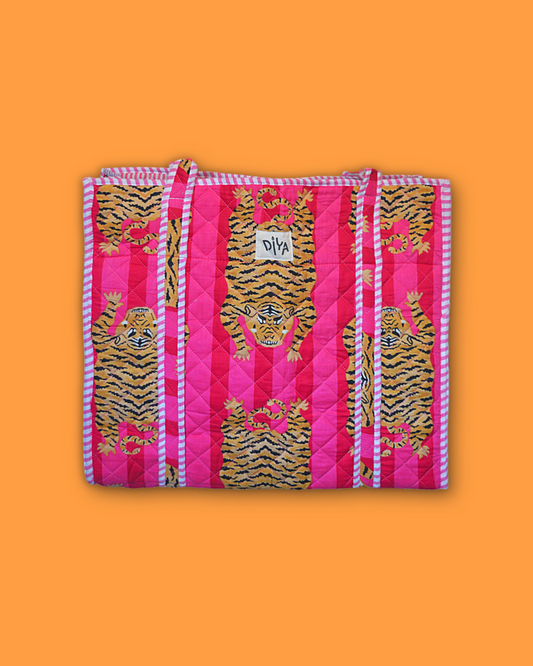 Pink Lemonade Tiger Laptop Tote Bag