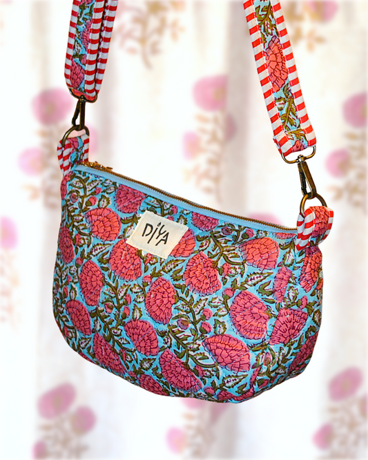 Red Floral Cross Body Bag