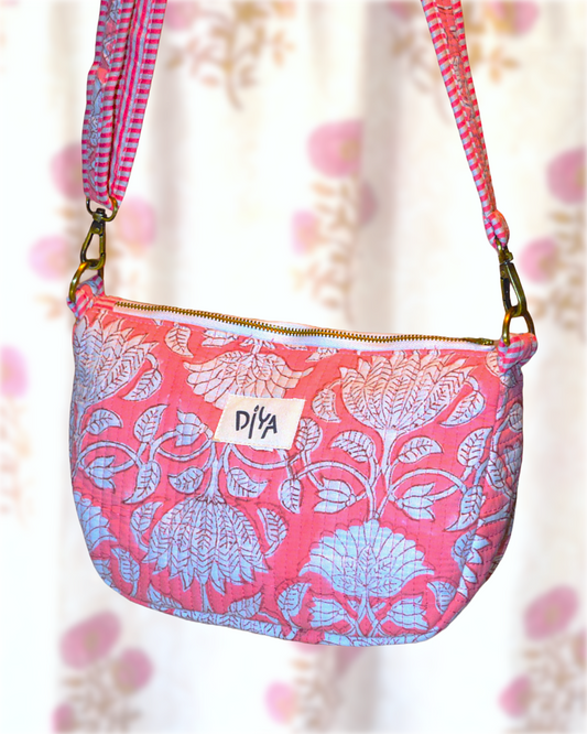 Pink & White Crossbody Bag