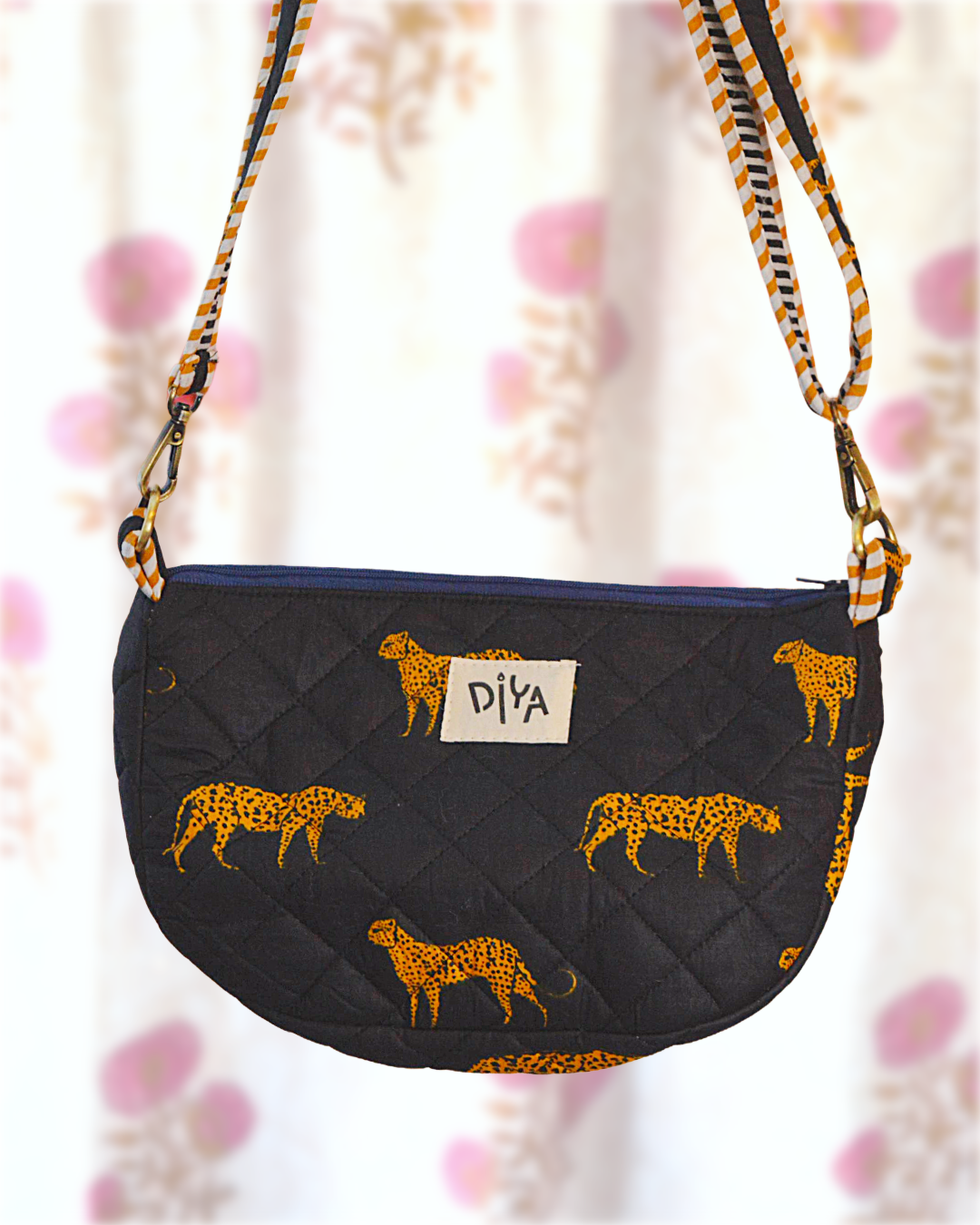 Black Cheetah Sling Bag